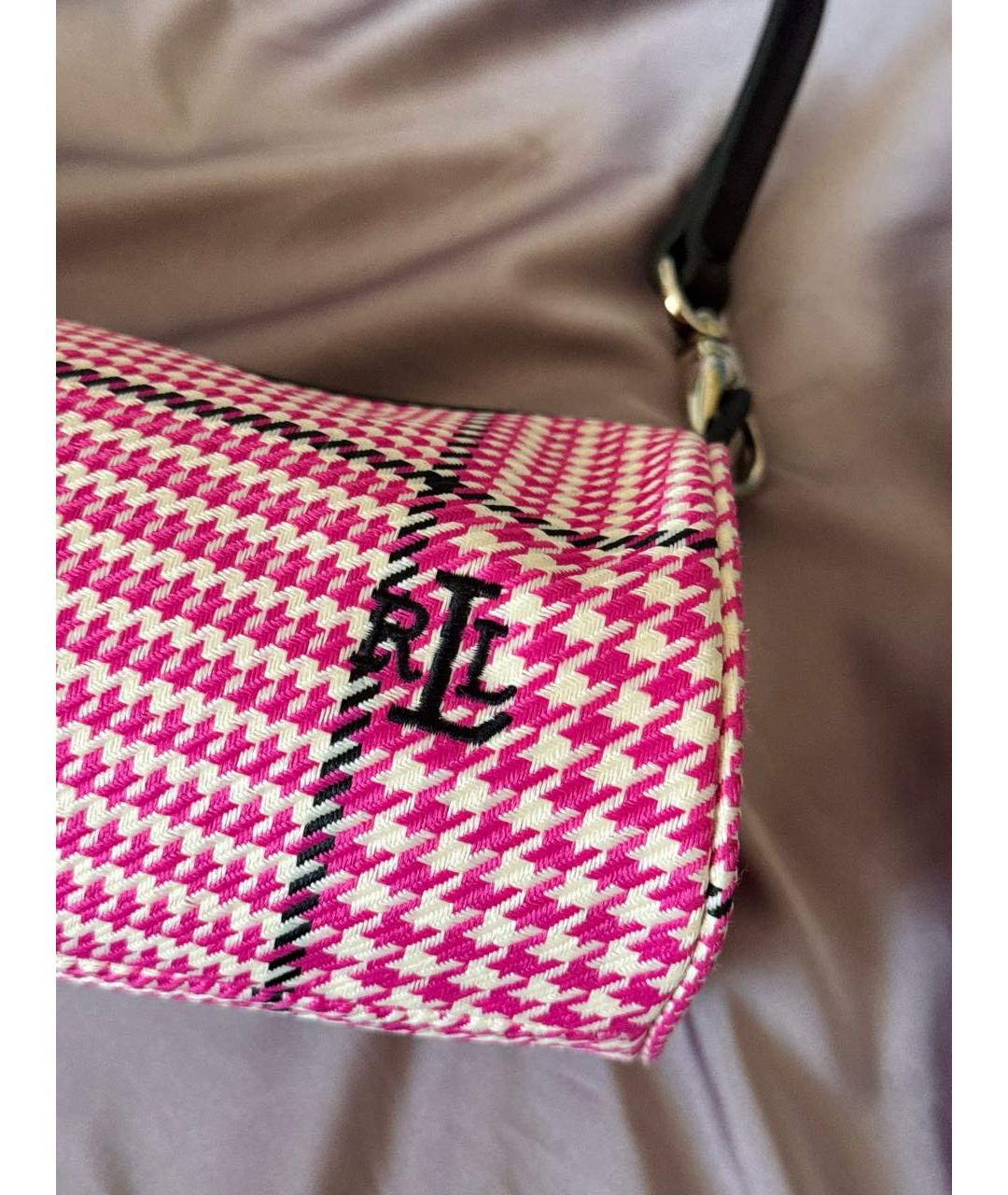 RALPH LAUREN Розовая тканевая сумка через плечо, фото 3
