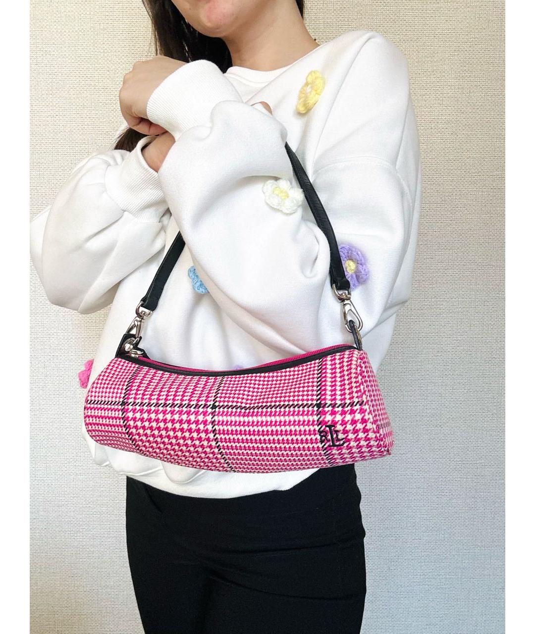 RALPH LAUREN Розовая тканевая сумка через плечо, фото 5