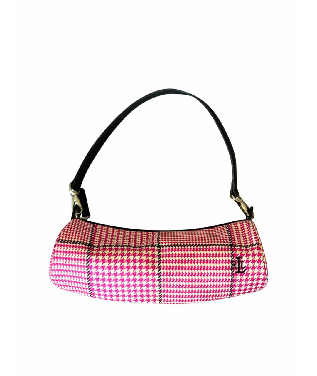 RALPH LAUREN Розовая тканевая сумка через плечо, фото 1