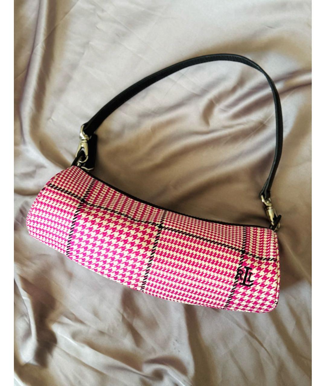 RALPH LAUREN Розовая тканевая сумка через плечо, фото 8