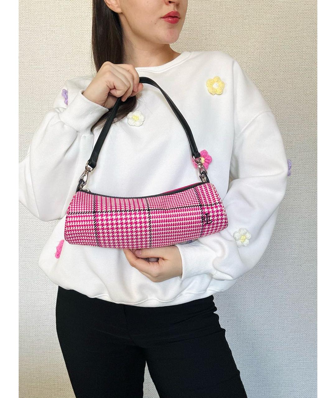 RALPH LAUREN Розовая тканевая сумка через плечо, фото 6