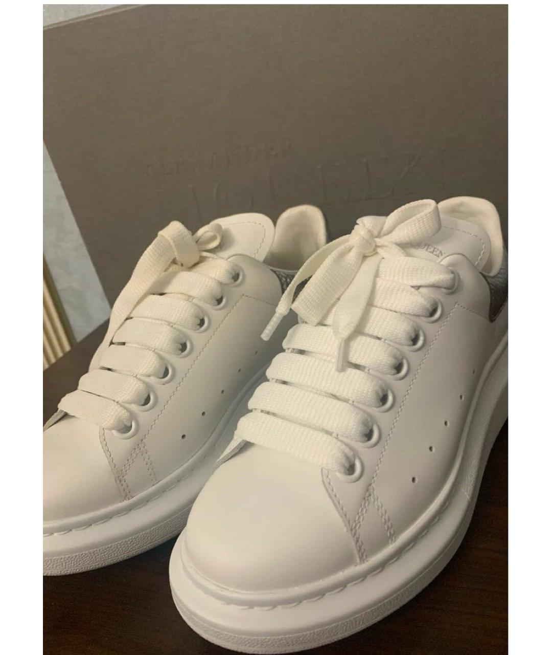 ALEXANDER MCQUEEN Белые кожаные кеды, фото 2