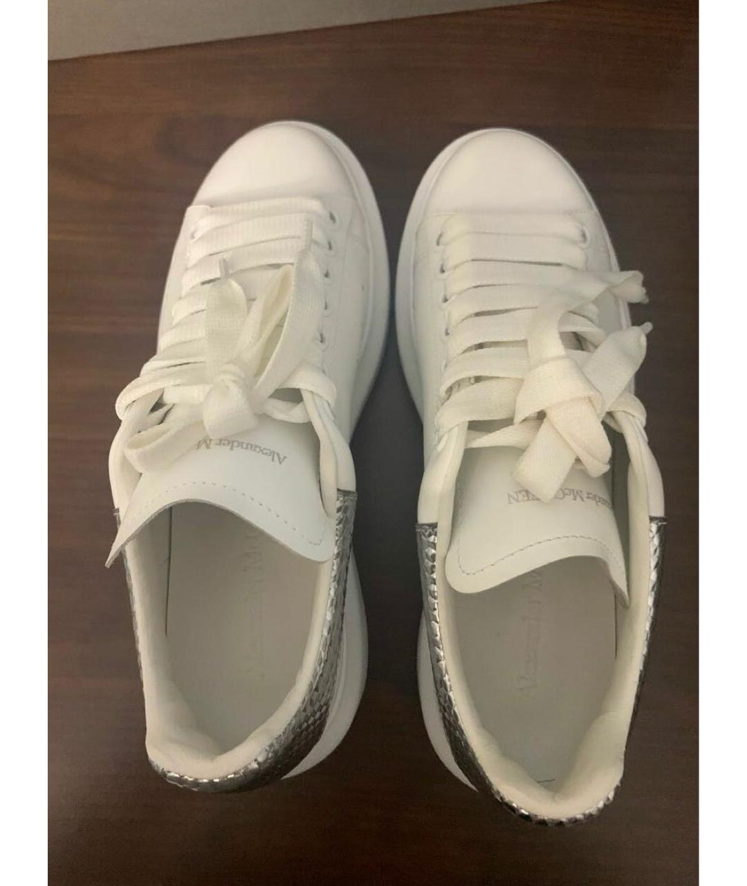 ALEXANDER MCQUEEN Белые кожаные кеды, фото 3