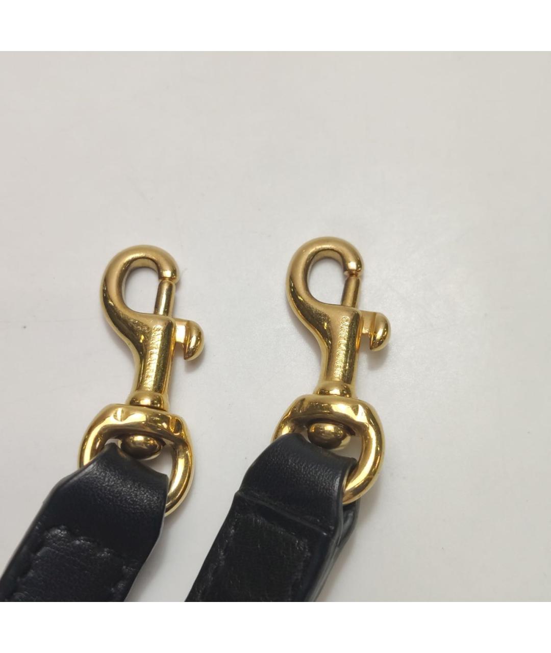 SAINT LAURENT Черная кожаная сумка с короткими ручками, фото 6