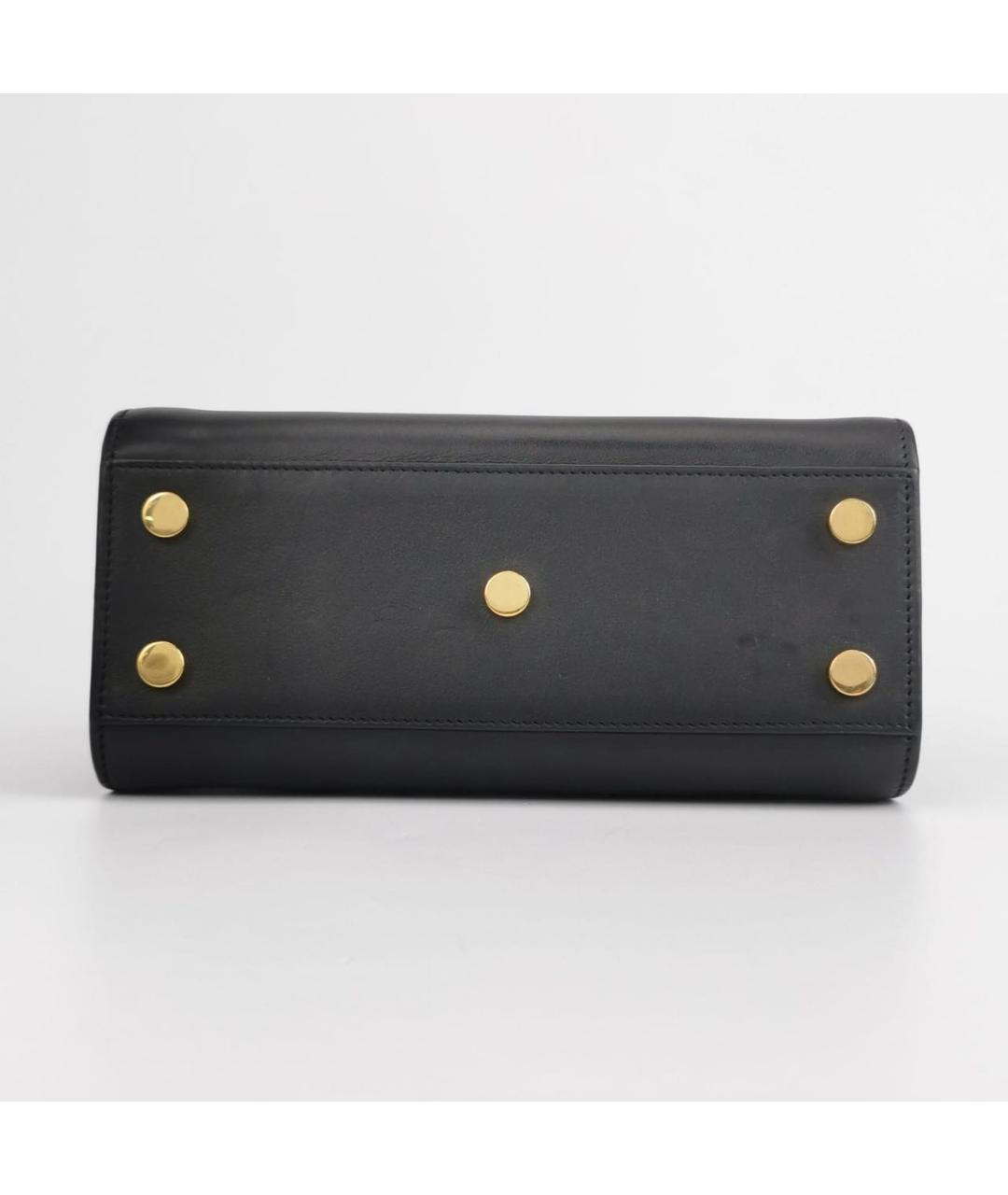 SAINT LAURENT Черная кожаная сумка с короткими ручками, фото 8