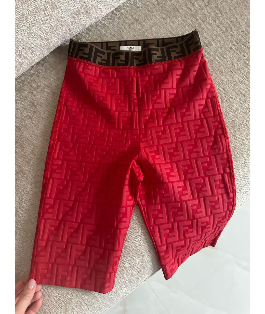 FENDI Красные леггинсы и велосипедки, фото 2