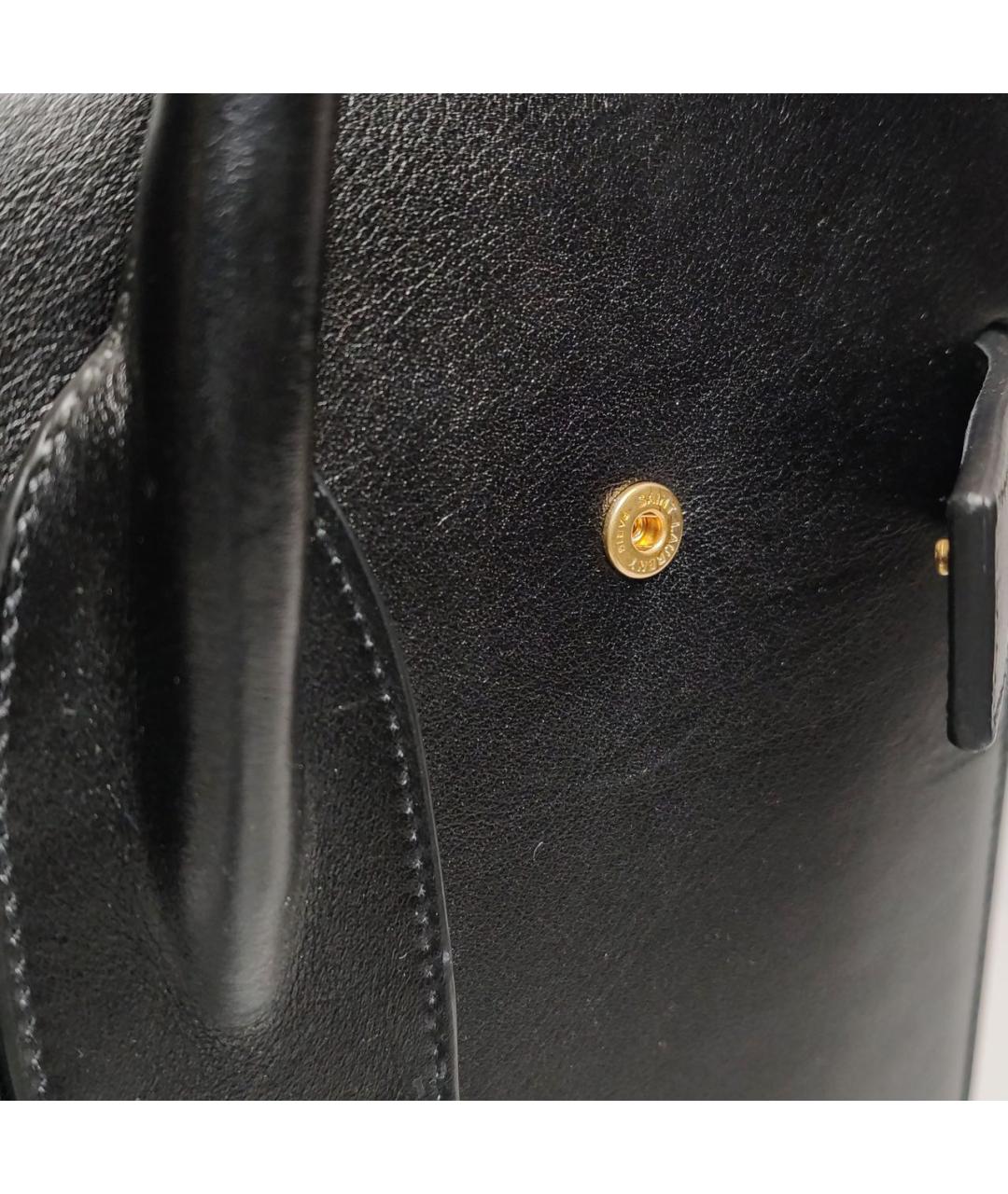 SAINT LAURENT Черная кожаная сумка с короткими ручками, фото 6