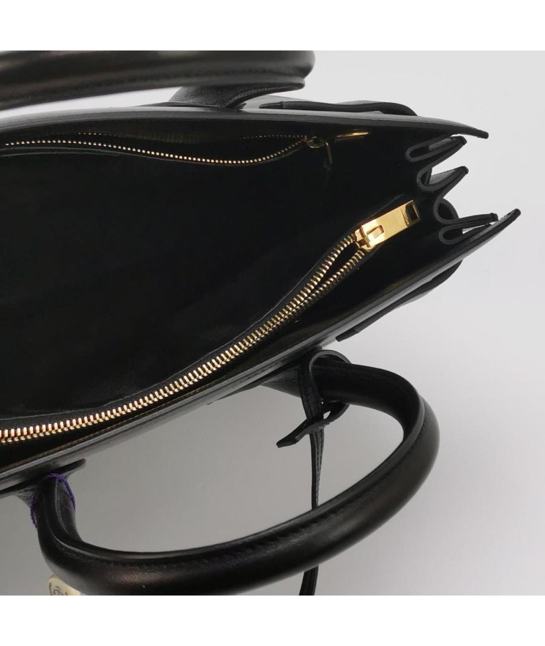 SAINT LAURENT Черная кожаная сумка с короткими ручками, фото 4