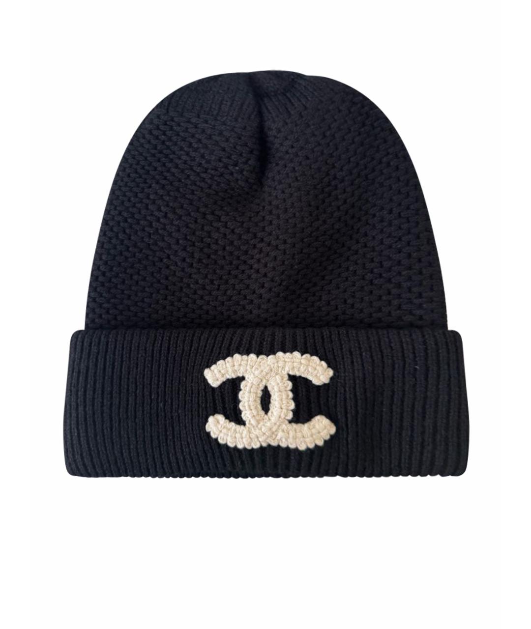 CHANEL Черная кашемировая шапка, фото 1