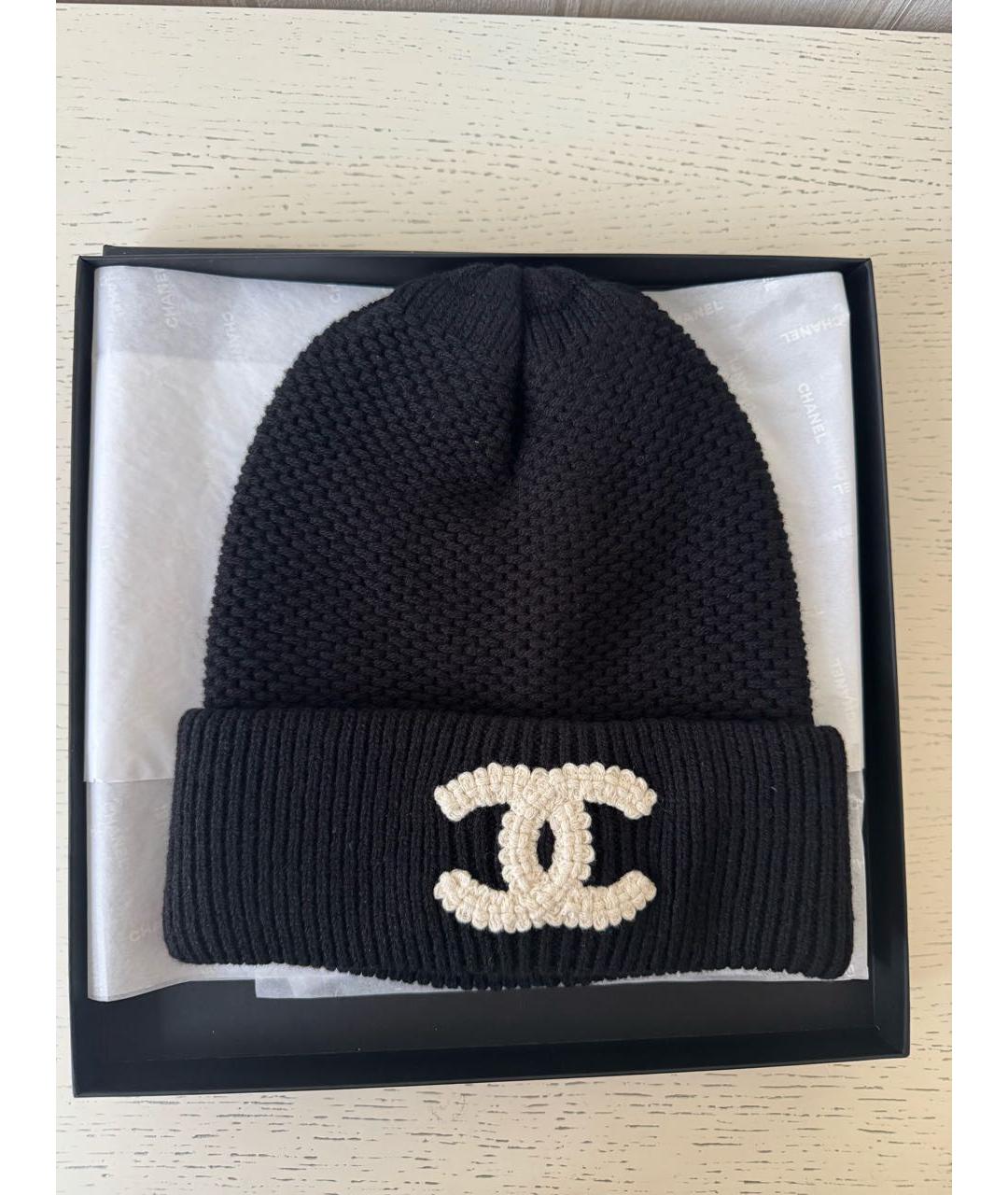CHANEL Черная кашемировая шапка, фото 6