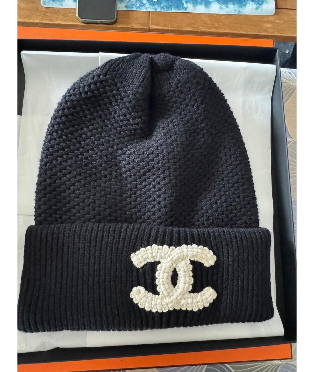 CHANEL Черная кашемировая шапка, фото 7