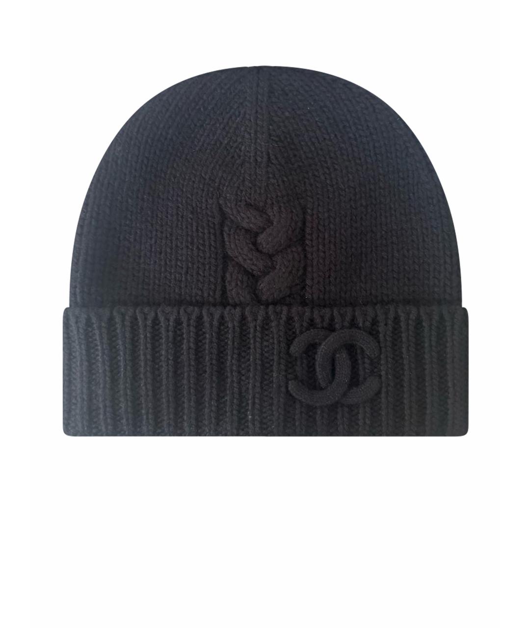 CHANEL Черная кашемировая шапка, фото 1