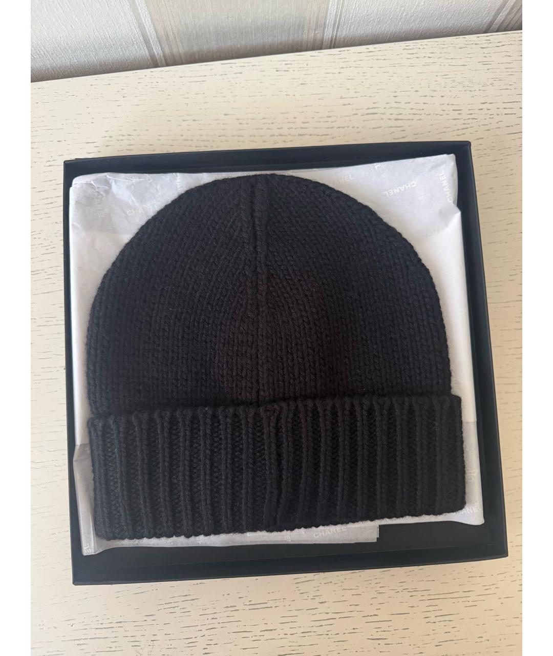 CHANEL Черная кашемировая шапка, фото 2