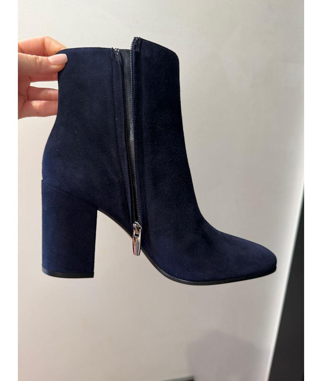 SERGIO ROSSI Темно-синие замшевые ботильоны, фото 7