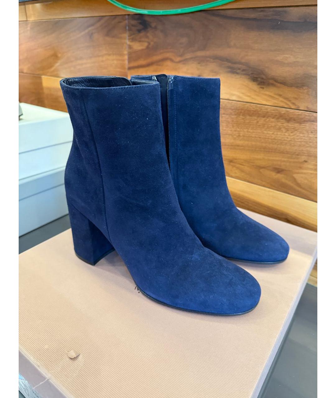 SERGIO ROSSI Темно-синие замшевые ботильоны, фото 4