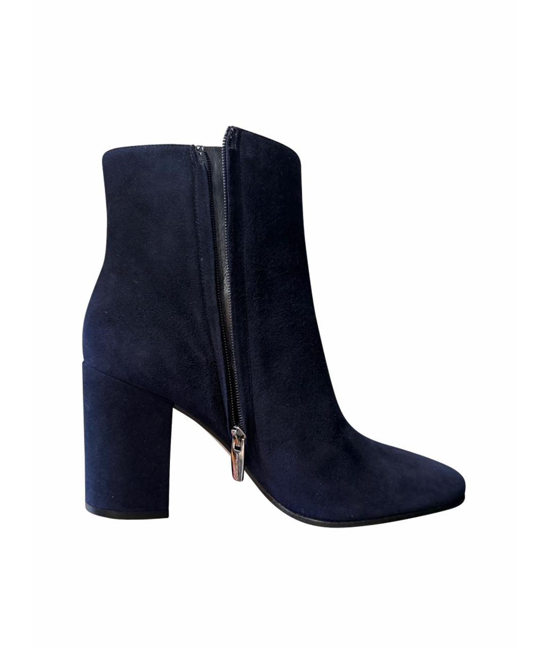 SERGIO ROSSI Темно-синие замшевые ботильоны, фото 1