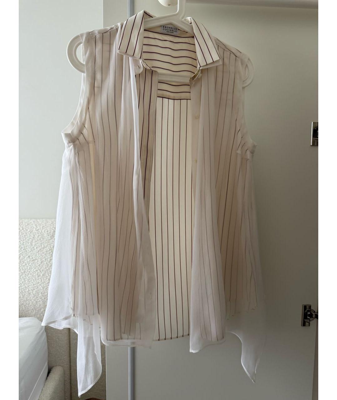 BRUNELLO CUCINELLI Бежевая шелковая блузы, фото 5