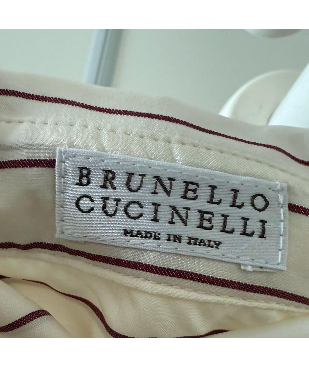 BRUNELLO CUCINELLI Бежевая шелковая блузы, фото 3