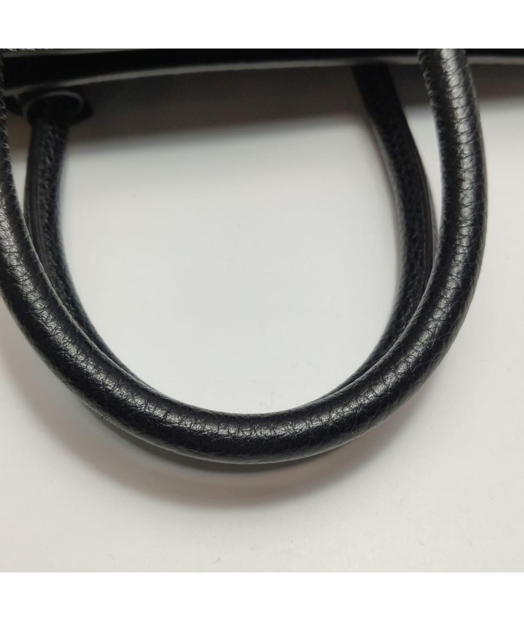 SAINT LAURENT Черная кожаная сумка с короткими ручками, фото 5