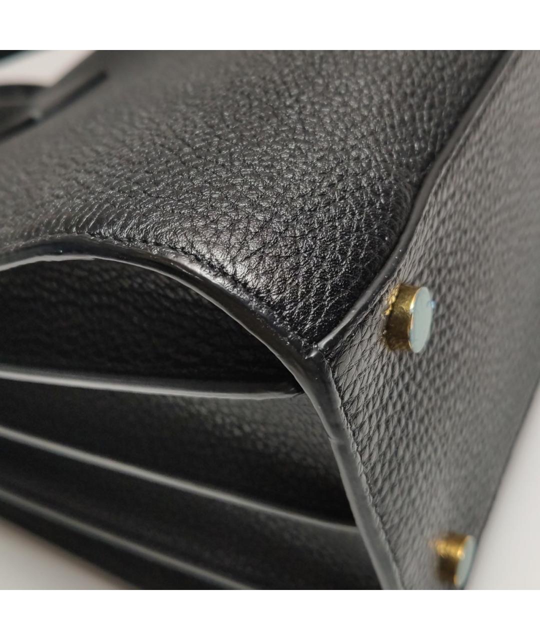 SAINT LAURENT Черная кожаная сумка с короткими ручками, фото 6