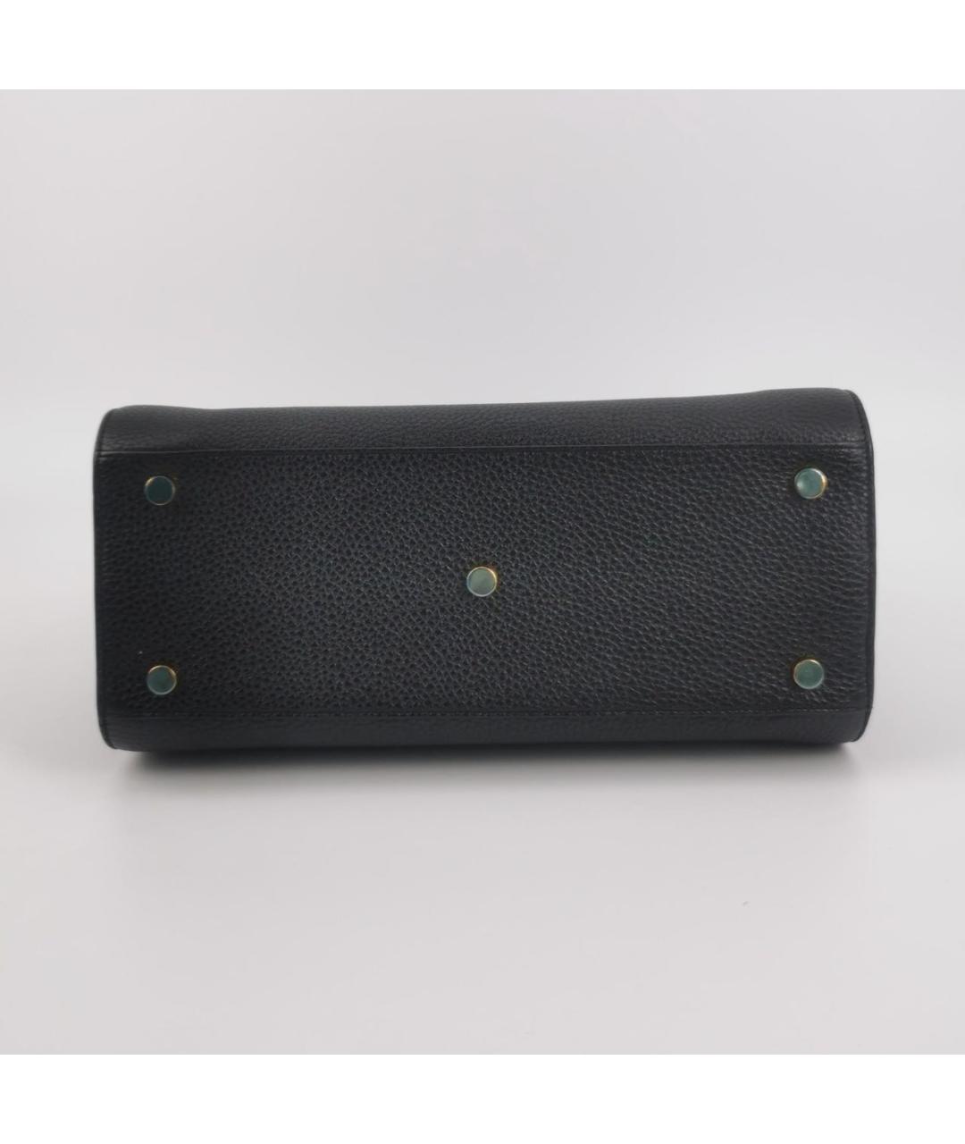 SAINT LAURENT Черная кожаная сумка с короткими ручками, фото 8