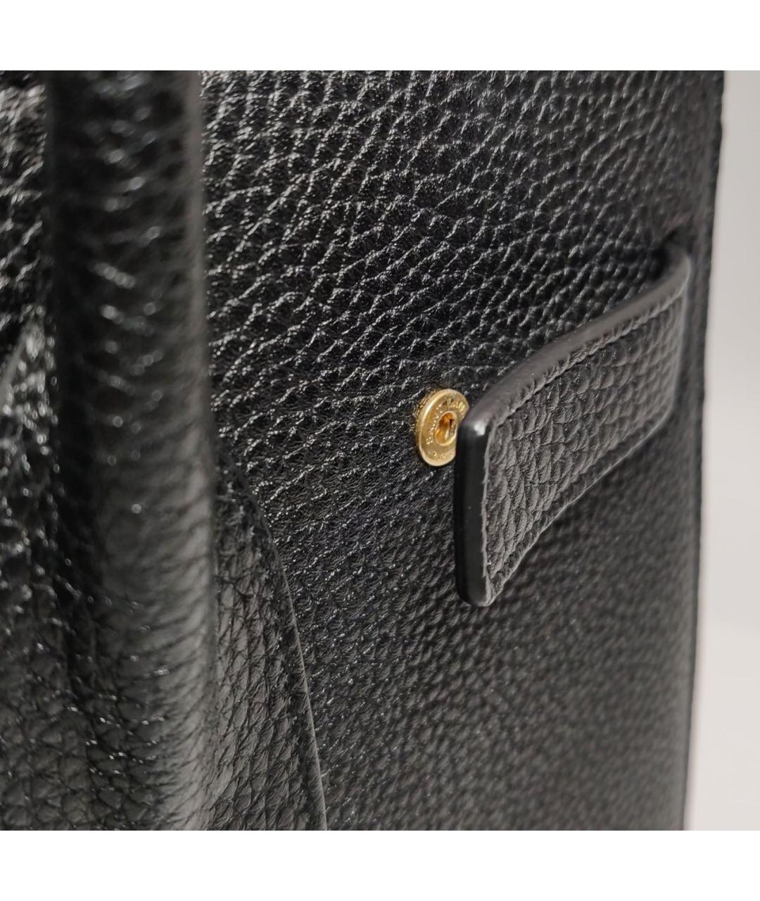 SAINT LAURENT Черная кожаная сумка с короткими ручками, фото 7