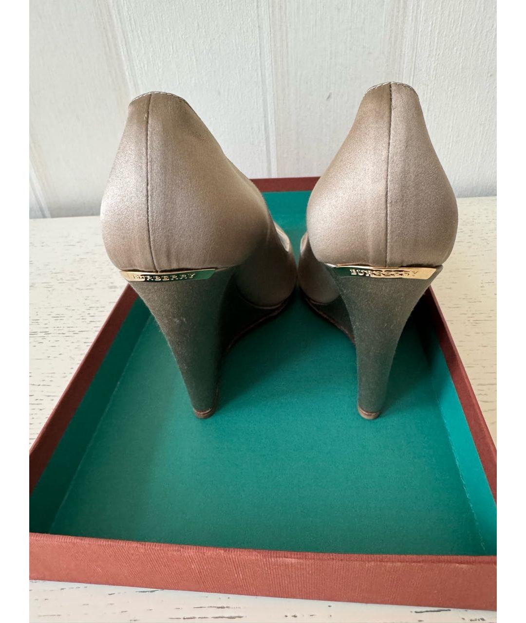 BURBERRY Серые текстильные туфли, фото 4