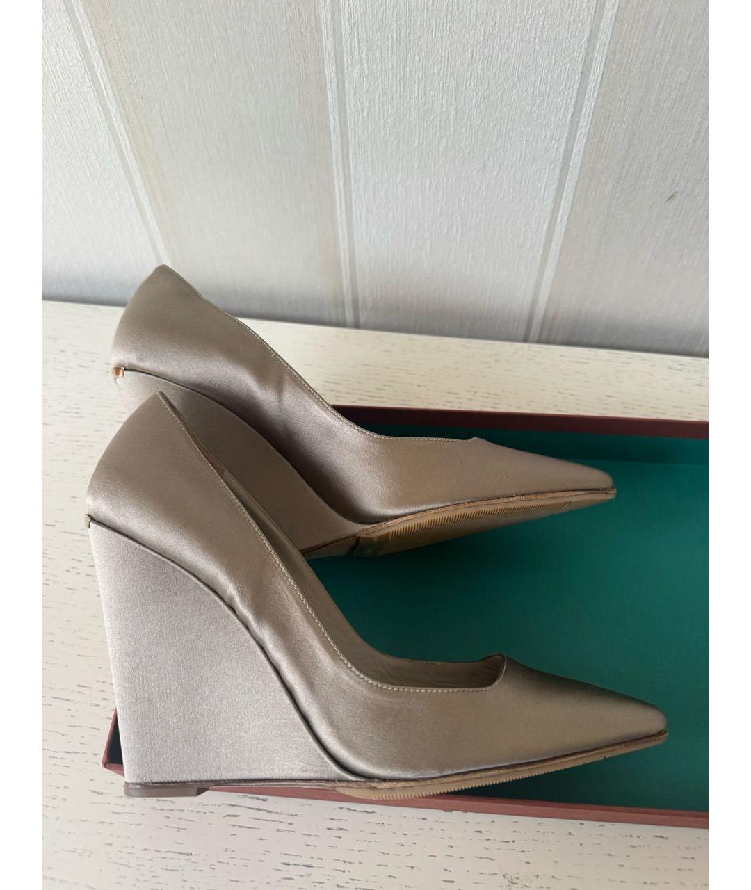 BURBERRY Серые текстильные туфли, фото 7