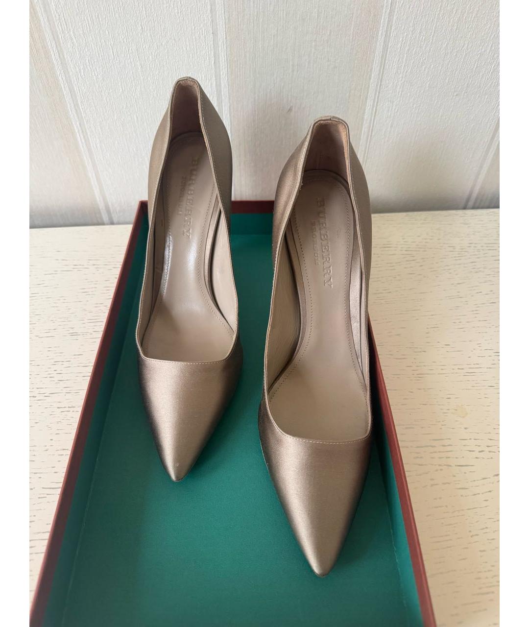 BURBERRY Серые текстильные туфли, фото 3