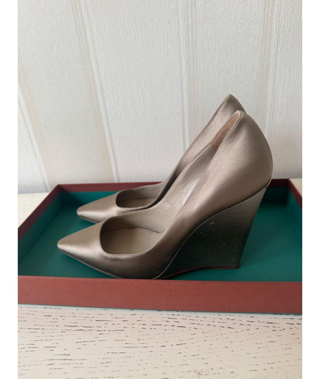 BURBERRY Серые текстильные туфли, фото 6