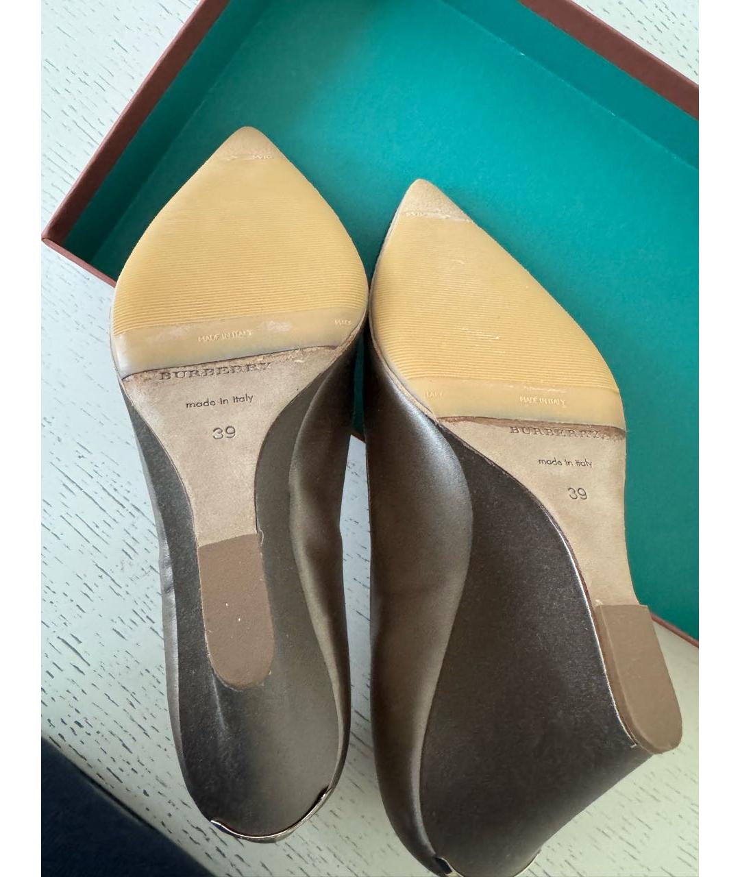 BURBERRY Серые текстильные туфли, фото 5