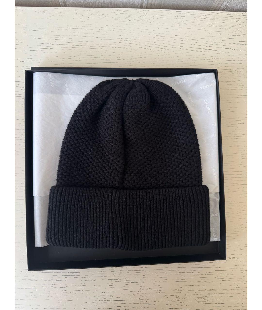 CHANEL Черная кашемировая шапка, фото 2