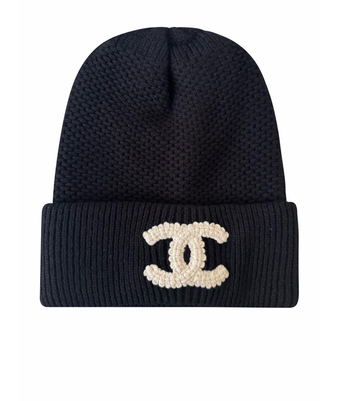 CHANEL Черная кашемировая шапка, фото 6