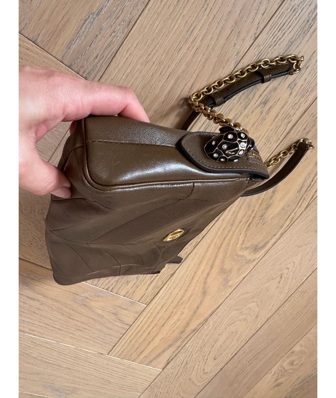 VALENTINO Коричневая кожаная сумка через плечо, фото 2