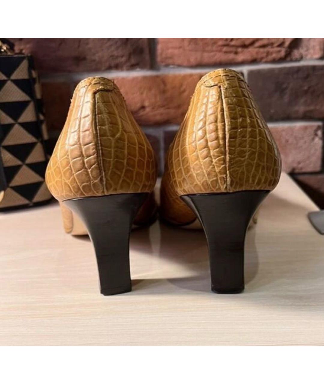 TESTONI Горчичные туфли из экзотической кожи, фото 4