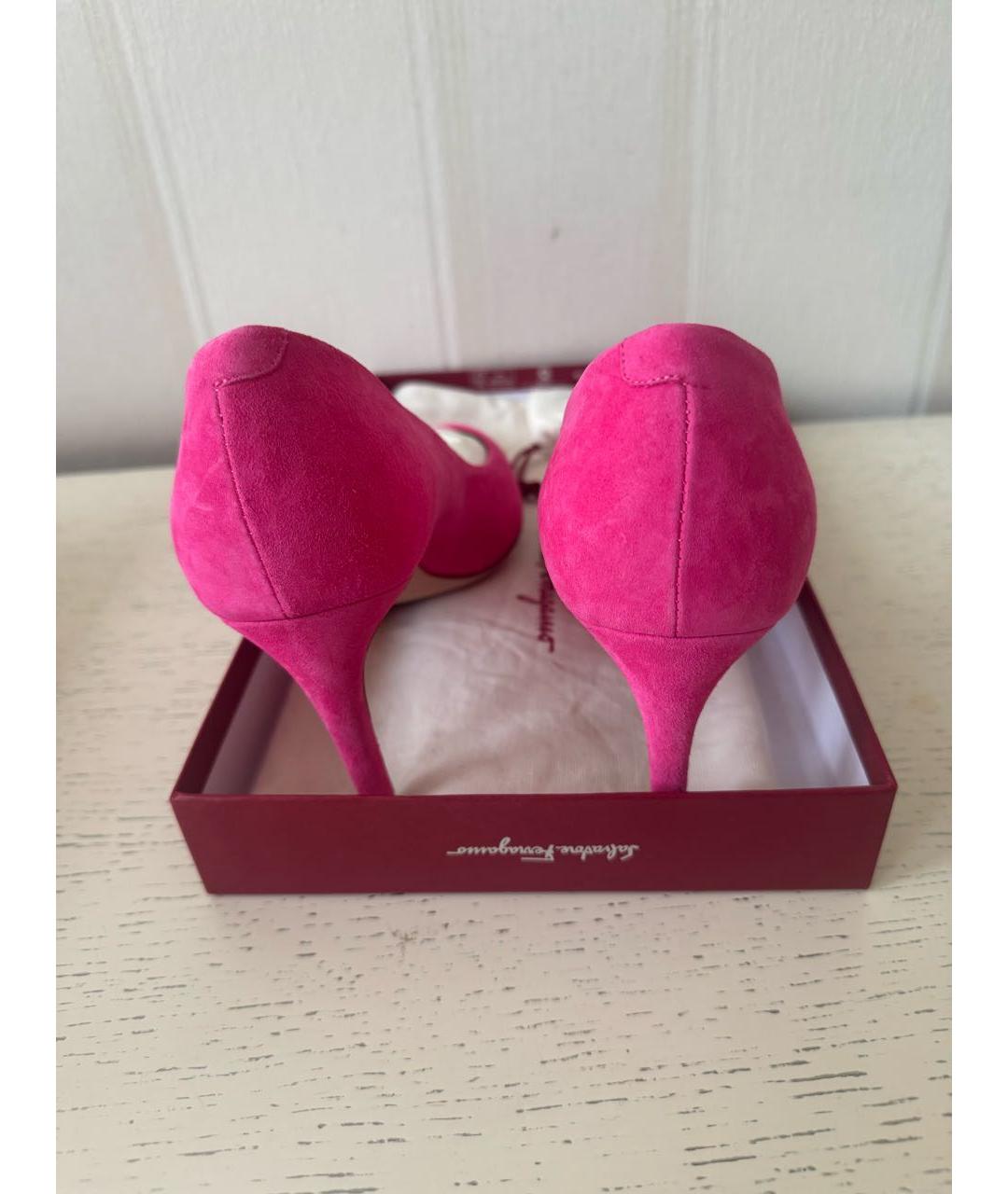 FERRAGAMO Розовые нубуковые туфли, фото 4