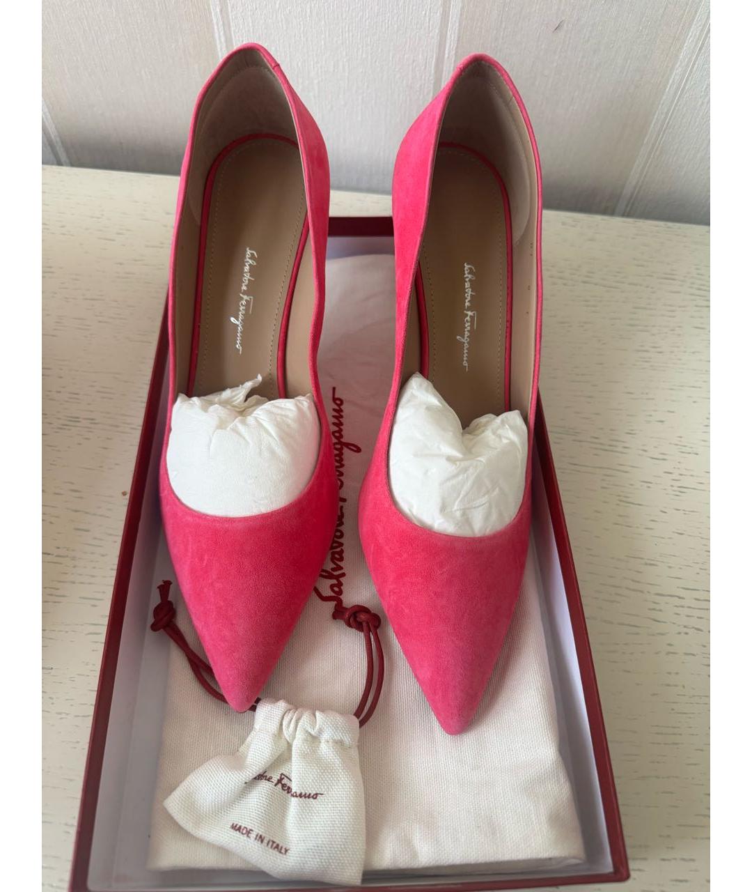 FERRAGAMO Розовые нубуковые туфли, фото 2