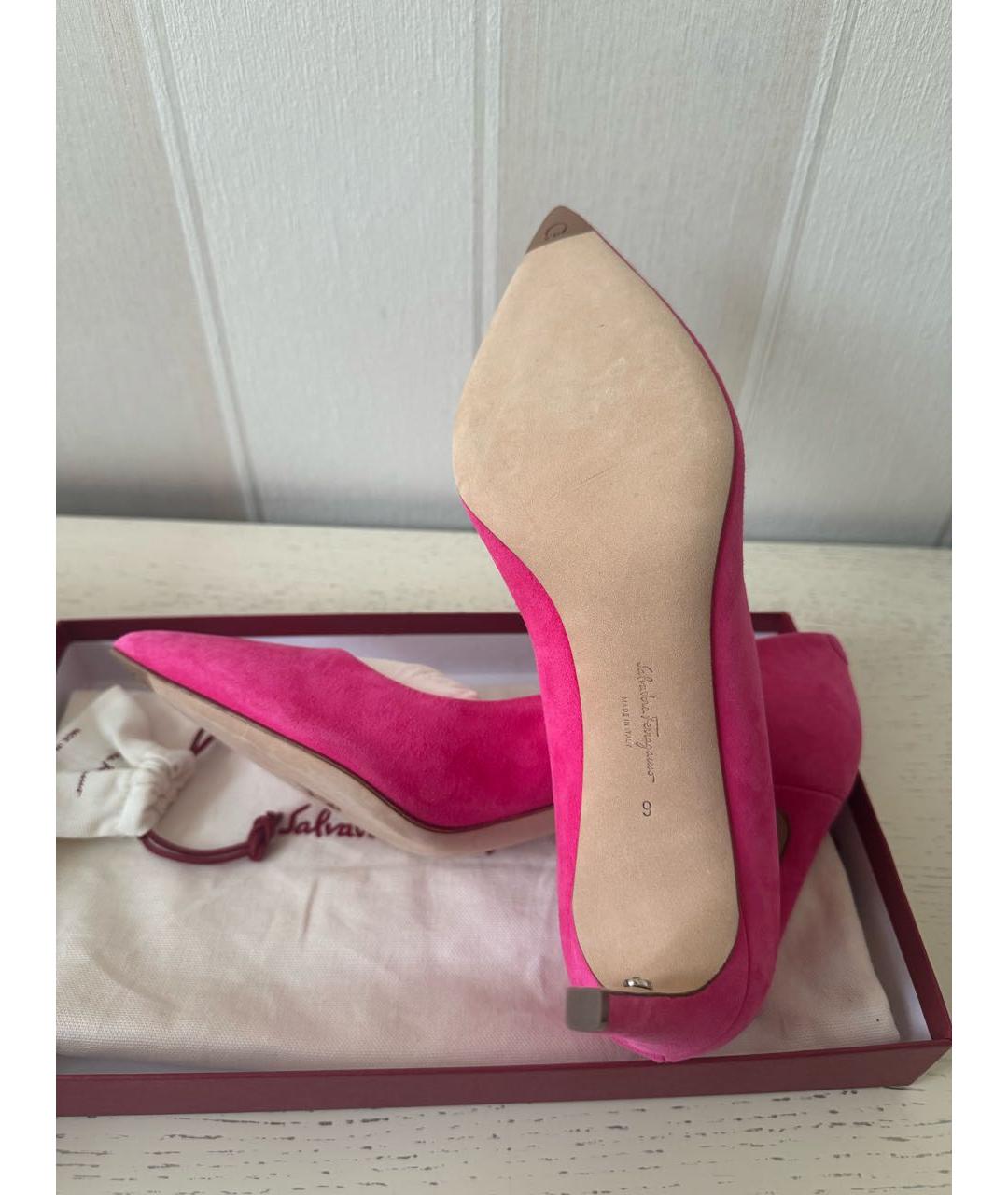 FERRAGAMO Розовые нубуковые туфли, фото 3