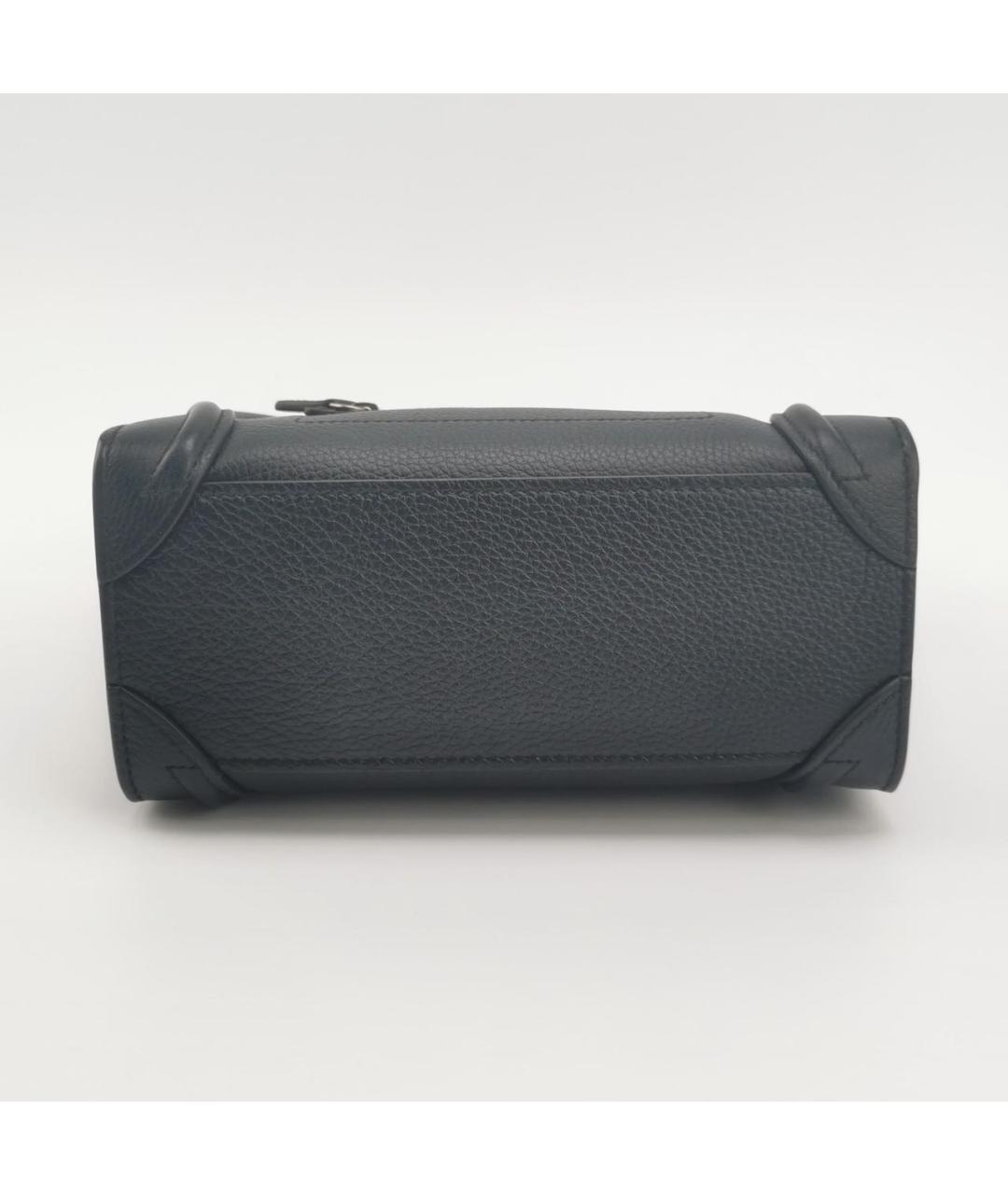 CELINE Черная кожаная сумка с короткими ручками, фото 5