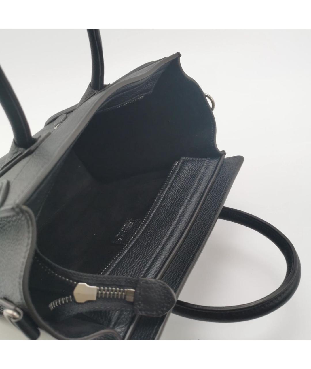 CELINE Черная кожаная сумка с короткими ручками, фото 4