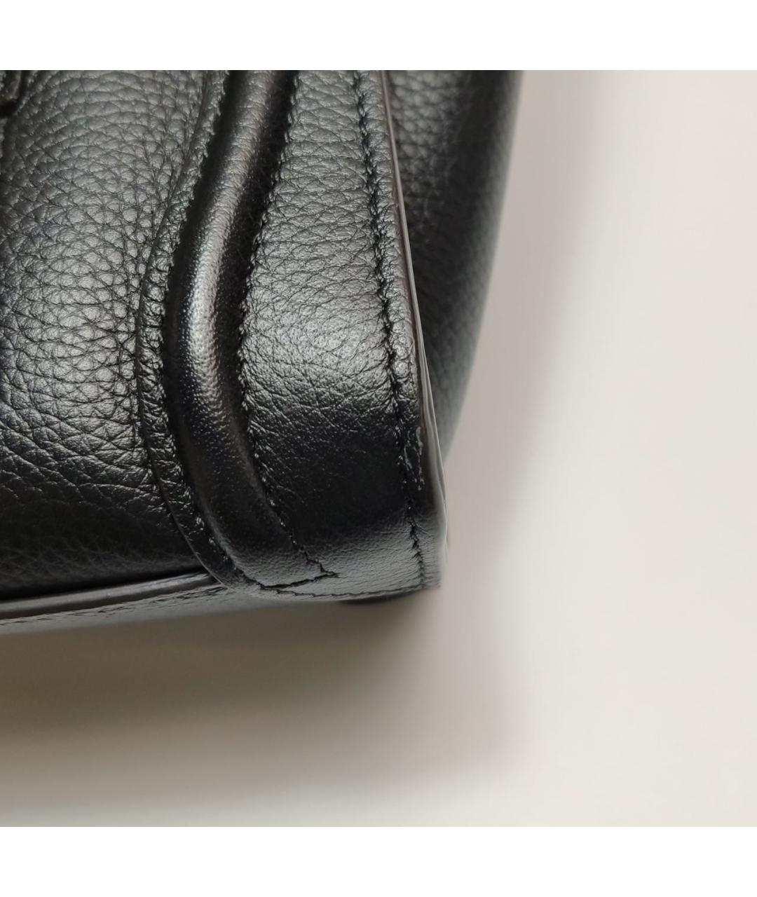 CELINE Черная кожаная сумка с короткими ручками, фото 6