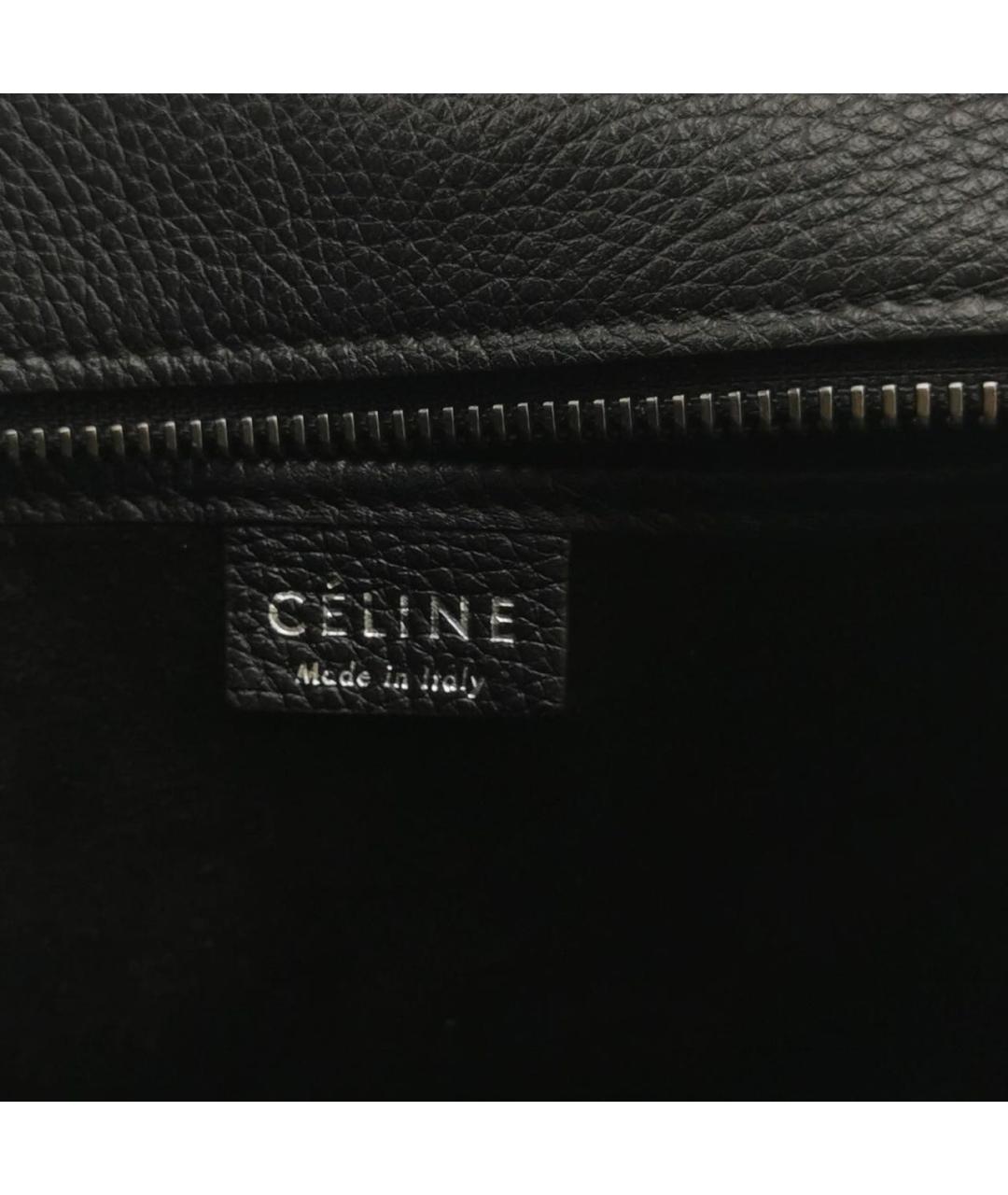 CELINE Черная кожаная сумка с короткими ручками, фото 8