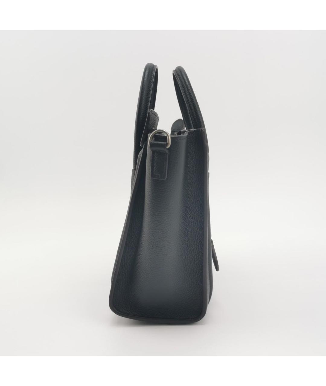 CELINE Черная кожаная сумка с короткими ручками, фото 2