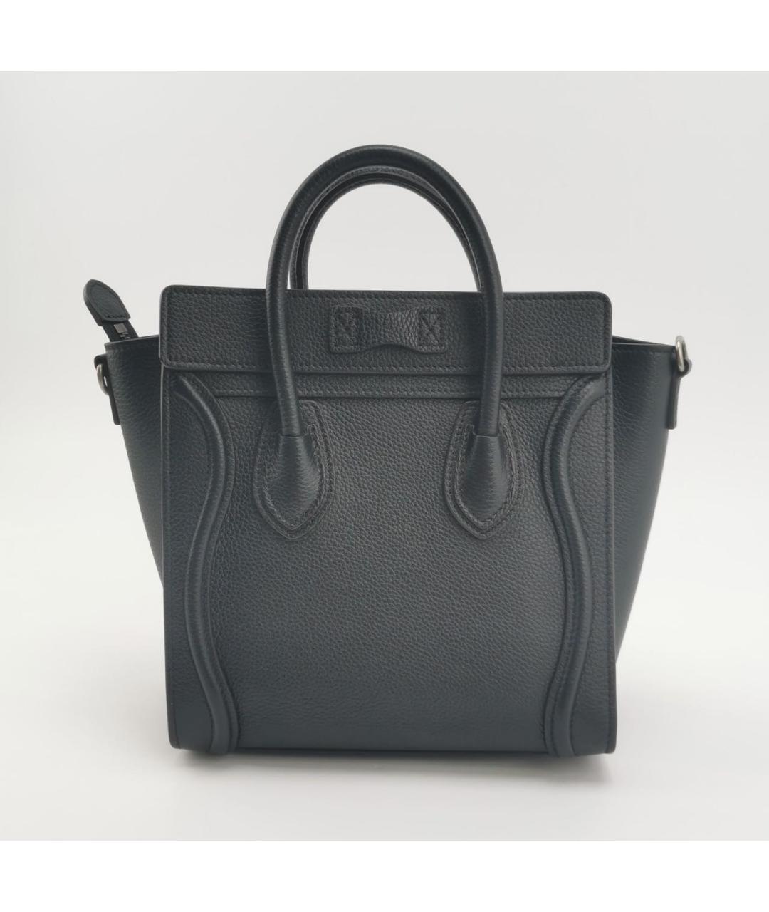 CELINE Черная кожаная сумка с короткими ручками, фото 3