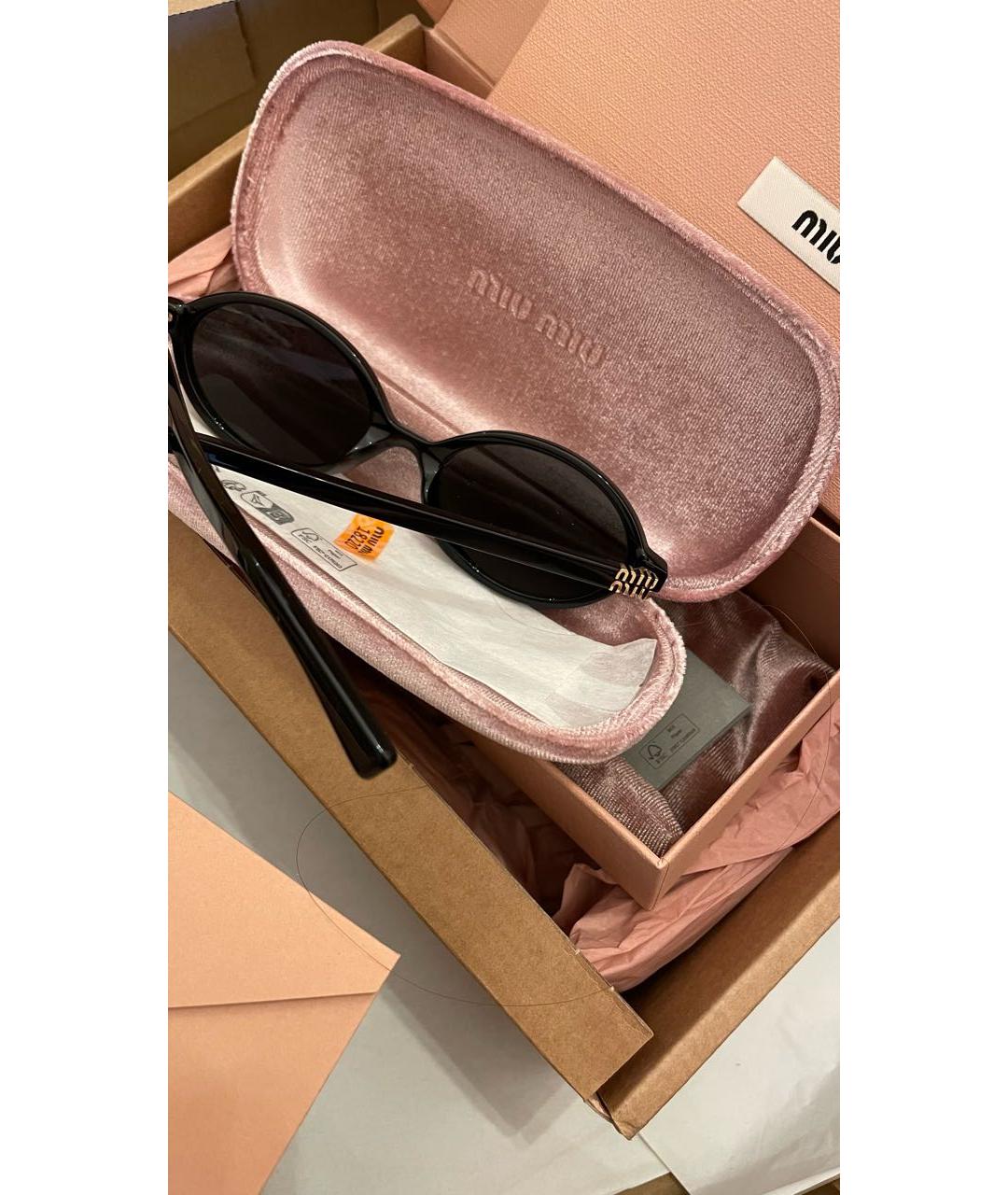 MIU MIU Черные пластиковые солнцезащитные очки, фото 2