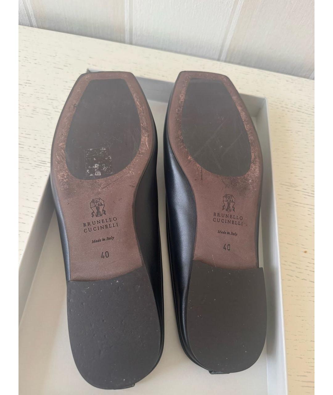 BRUNELLO CUCINELLI Черные кожаные мюли, фото 5
