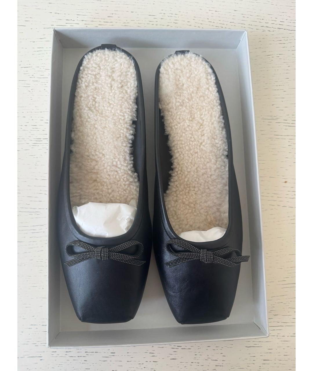 BRUNELLO CUCINELLI Черные кожаные мюли, фото 2