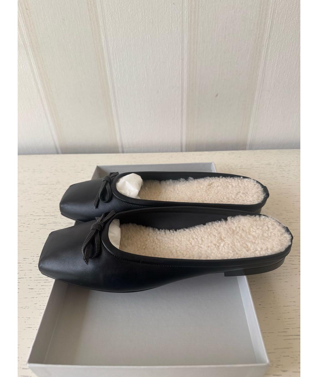 BRUNELLO CUCINELLI Черные кожаные мюли, фото 4