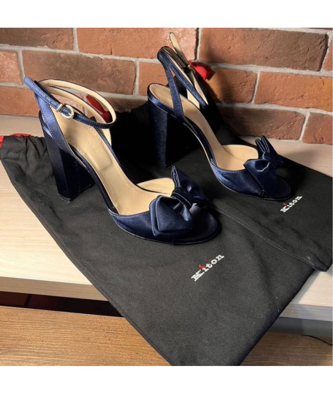 KITON Темно-синие босоножки, фото 4