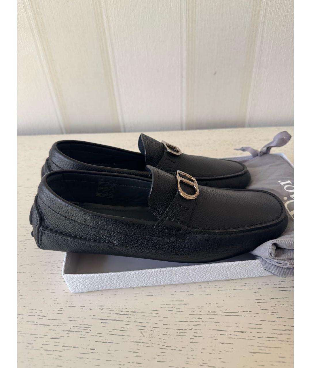 CHRISTIAN DIOR Черные кожаные мокасины, фото 7